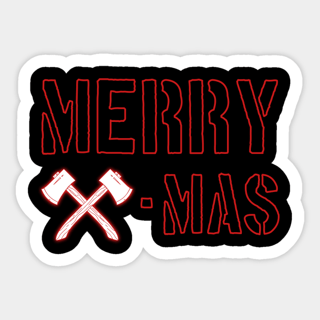 Axe Throwing Christmas Gift | Merry Christmas Sticker by MGO Design